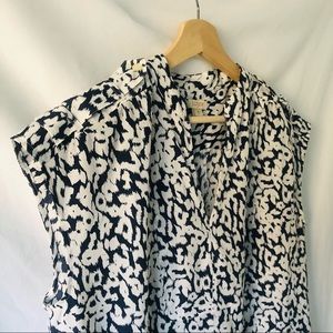 Jcrew DRESS Wht & Navy Leopard Print Shift Dress, size S. EUC